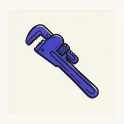 Risograph icon of a pipe wrench