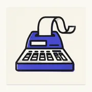 Risograph icon of a desktop adding machine