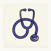 Risograph icon of a stethoscope