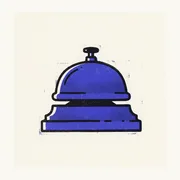 Risograph icon of a front-desk service bell