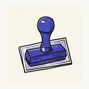 Risograph icon of a rubber date stamp
